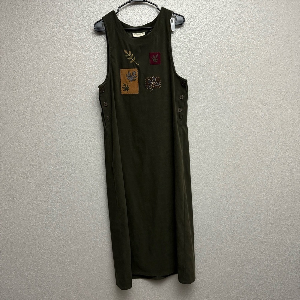 Amanda Smith Dresses‎ Women’s Olive Green Fall Embroidered Maxi Dress Size Small